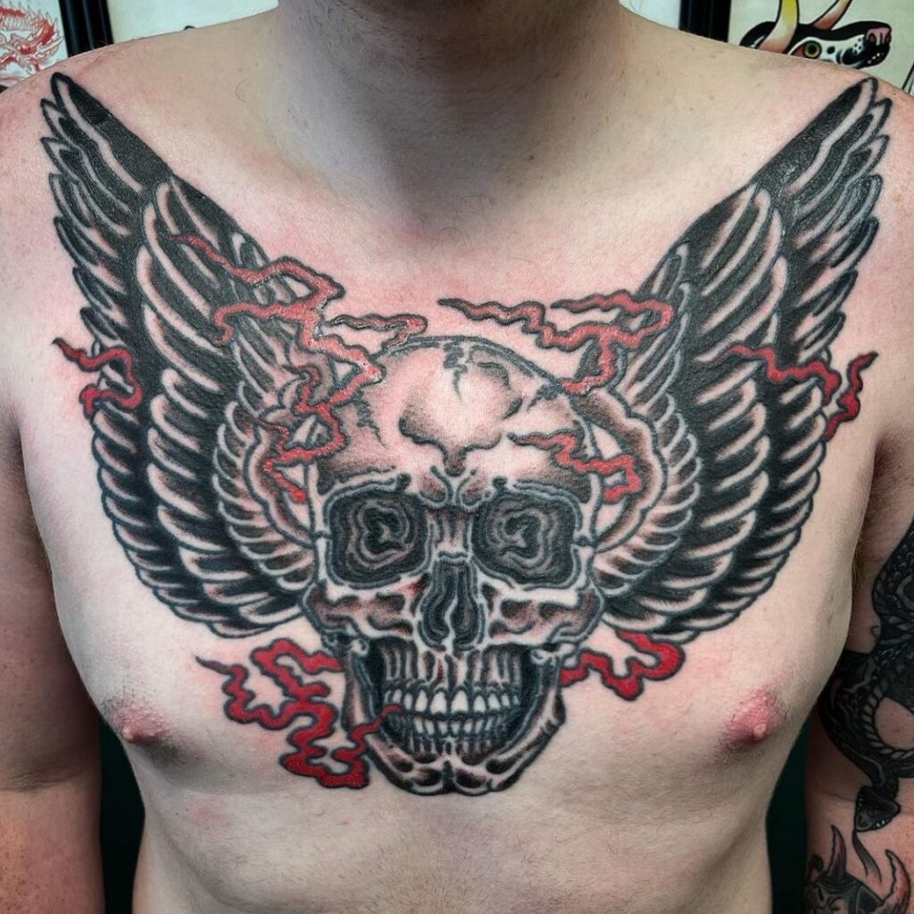 Wing And Skull Tattoo