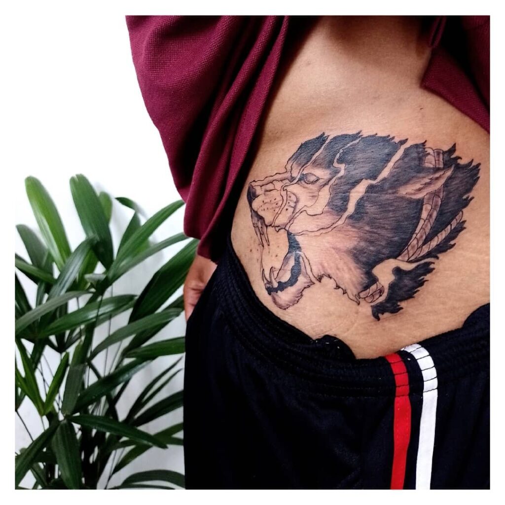 Wolf Lower Back Tattoo