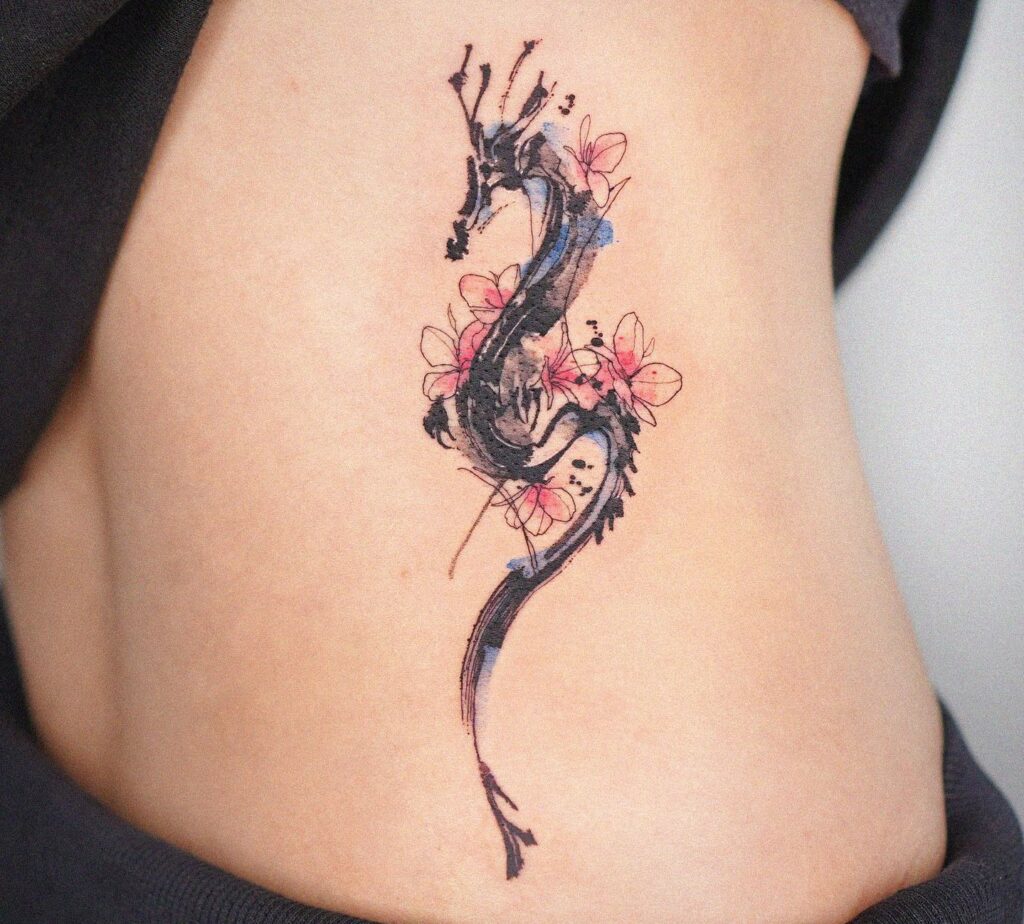 dragon rib tattoos ideas
