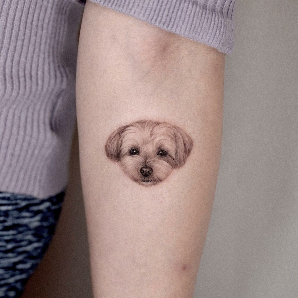 minimalistic dog tattoo