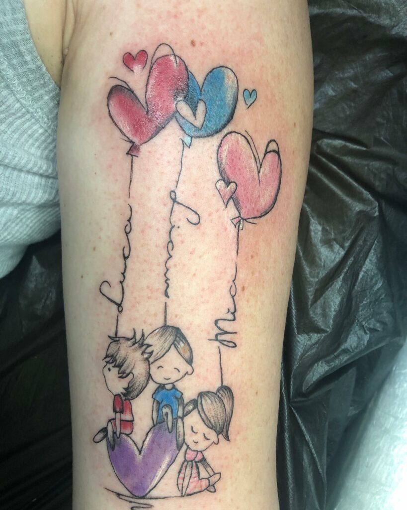 Unbreakable Love: Heartwarming Mother of 3 Tattoo Design