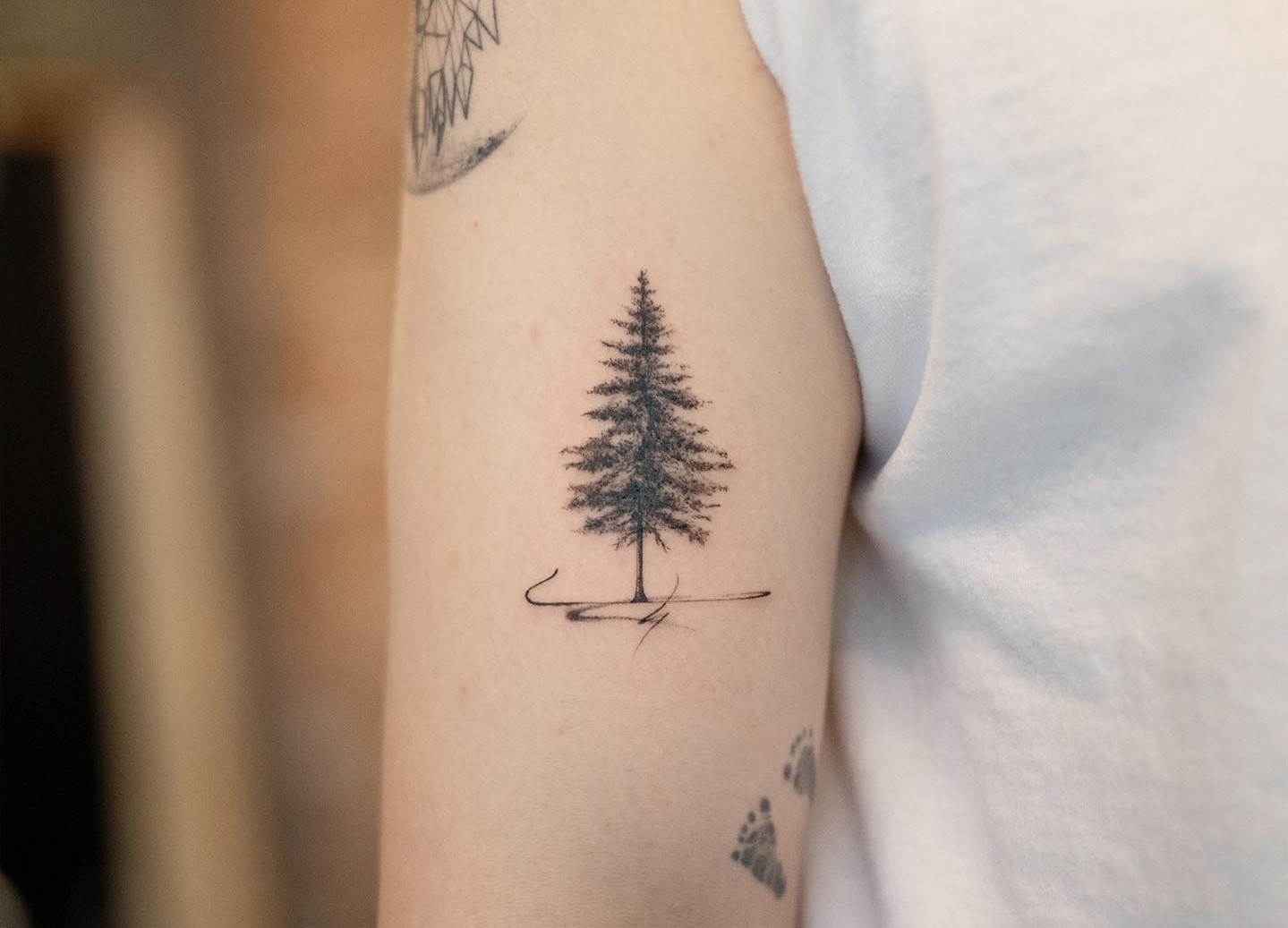 Minimalist Small pine tree tattoo  Tree tattoo small Pine tattoo Tree  tattoo designs