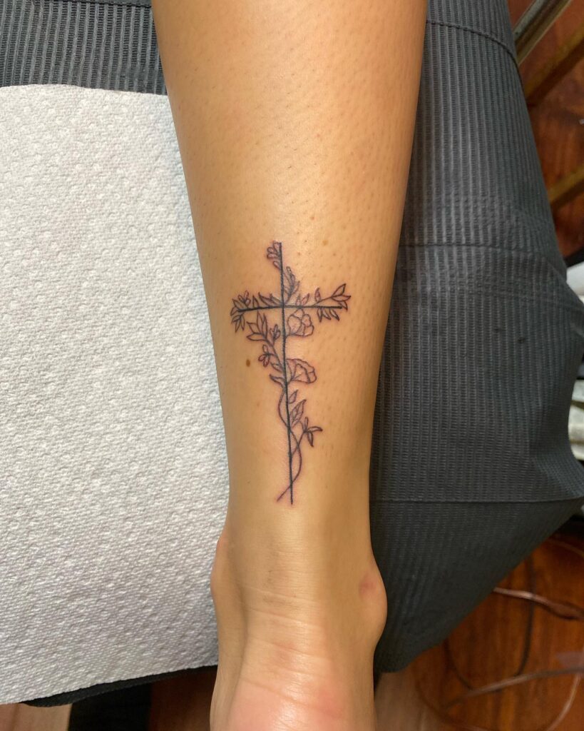 Thin Cross Tattoo