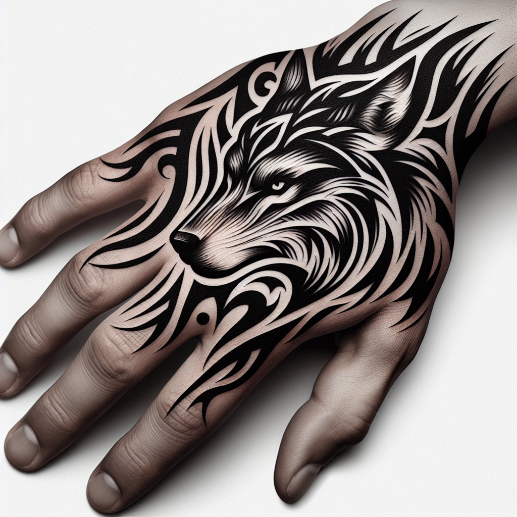 Wild Strength: A Bold Tribal Wolf Tattoo
