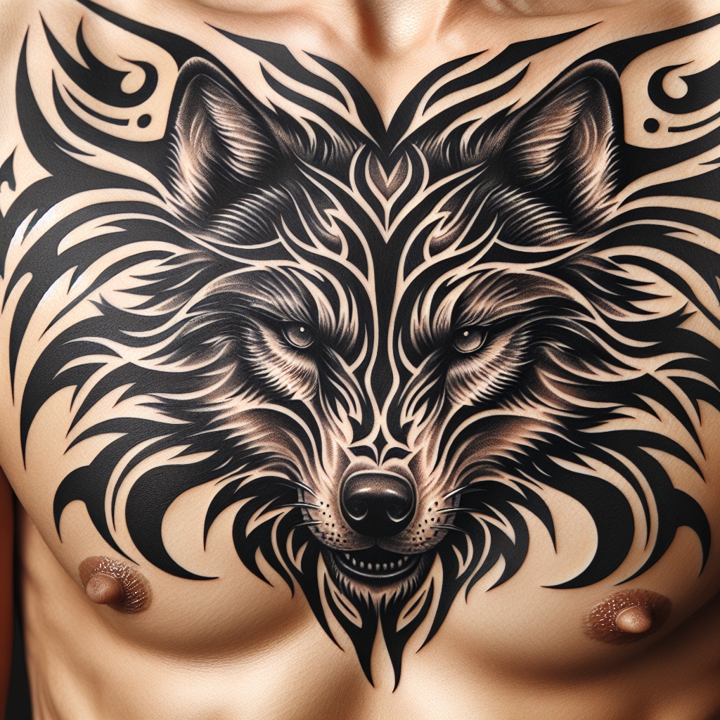 Captivating Tribal Wolf Tattoo Design: Embodying the Spirit of Nature and Strength