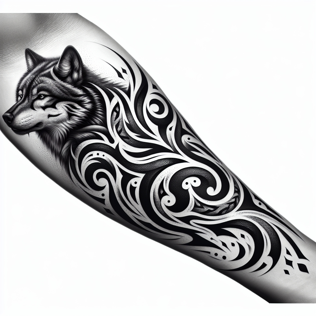 Tribal Spirit: The Bold Wolf Tattoo