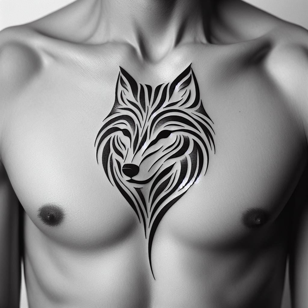 Wolf's Pride: A Bold Tribal Tattoo